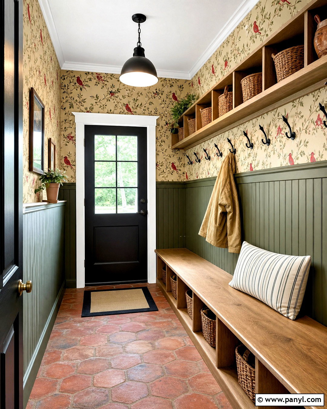 Red Bird Wallpaper Mudroom - 20 red wallpaper pattern ideas