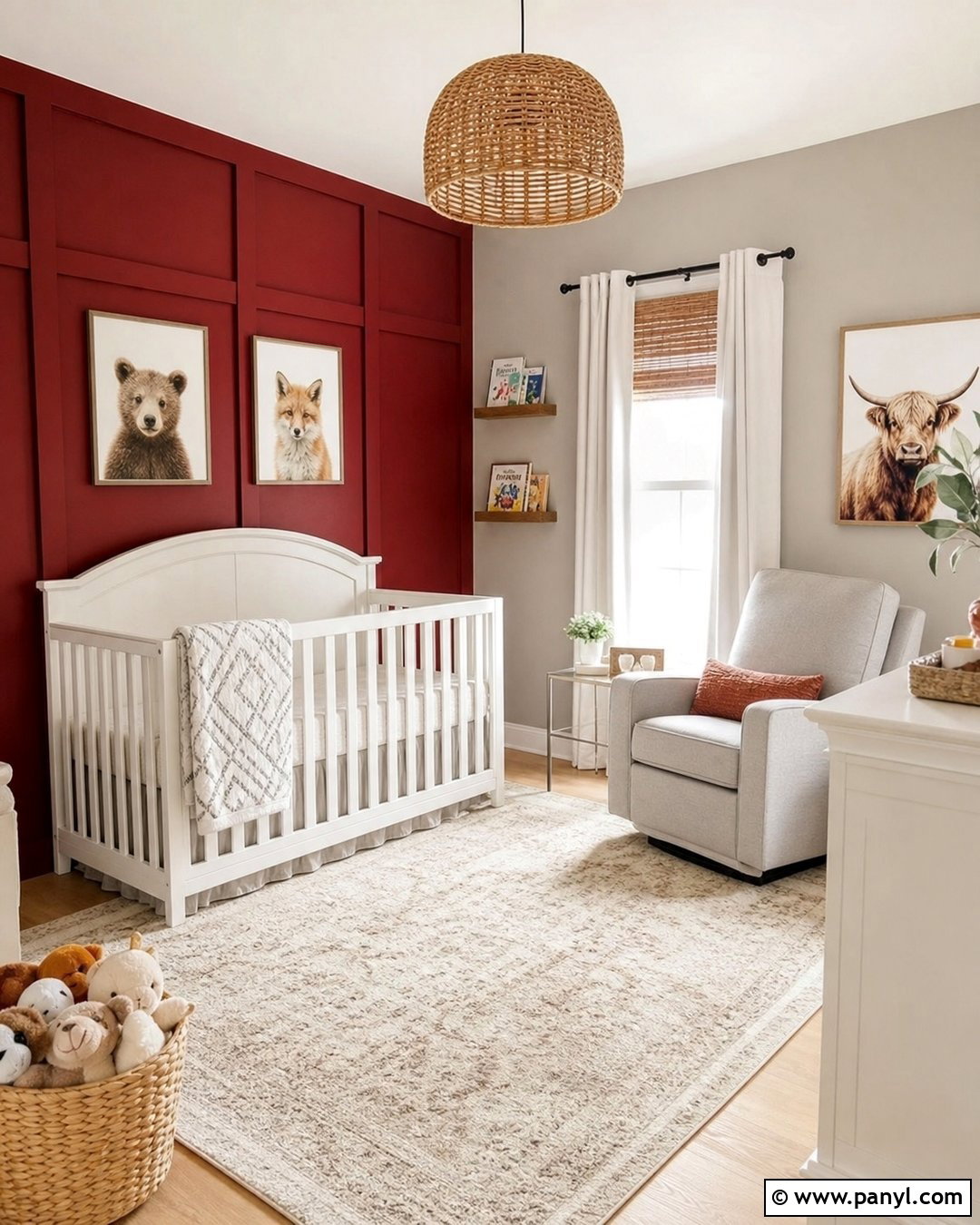Red Board And Batten Accent Wall Nursery - 20 Red Accent Wall Nursery Ideas