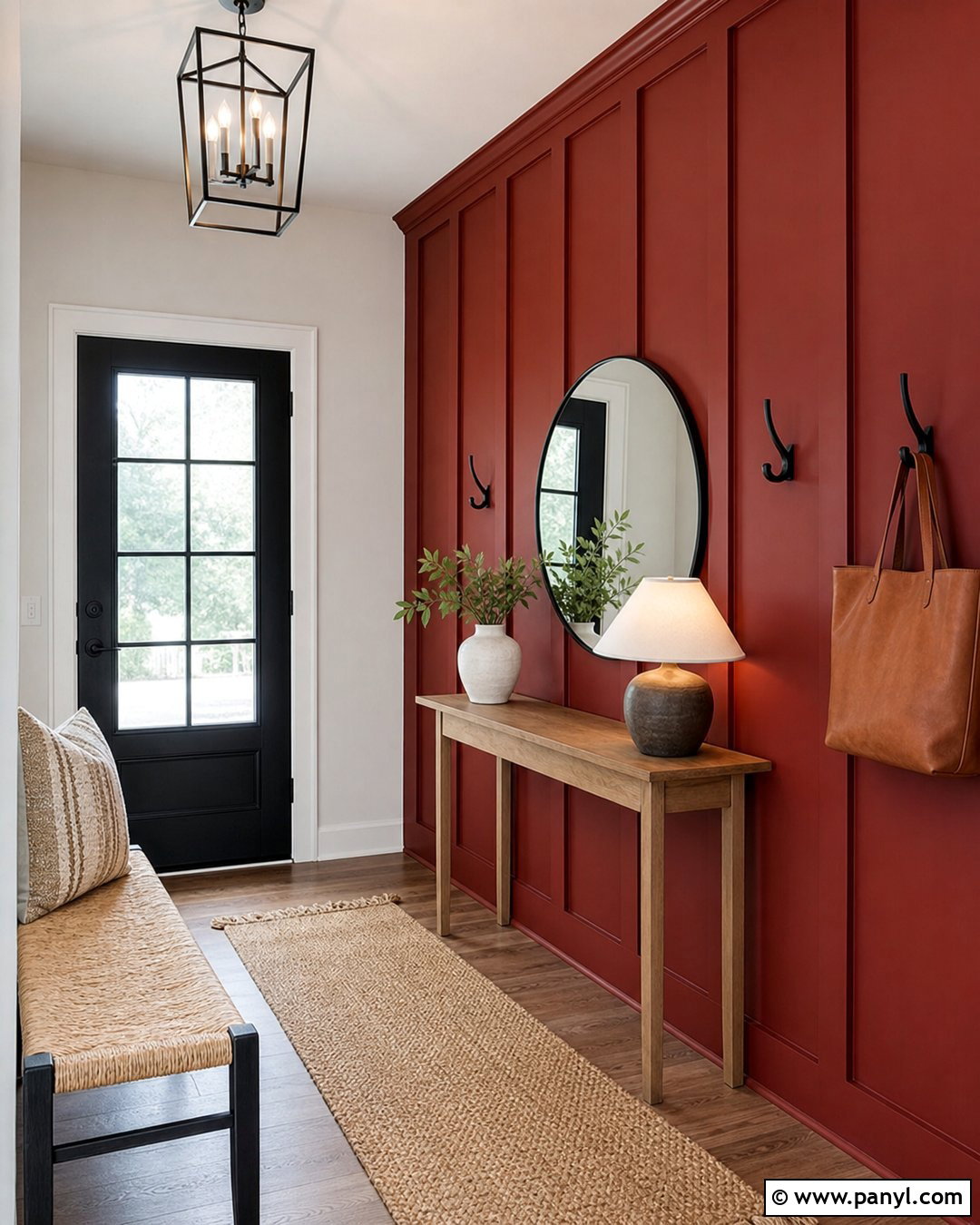 Red Board And Batten Feature Wall Entryway - 35 red feature wall ideas