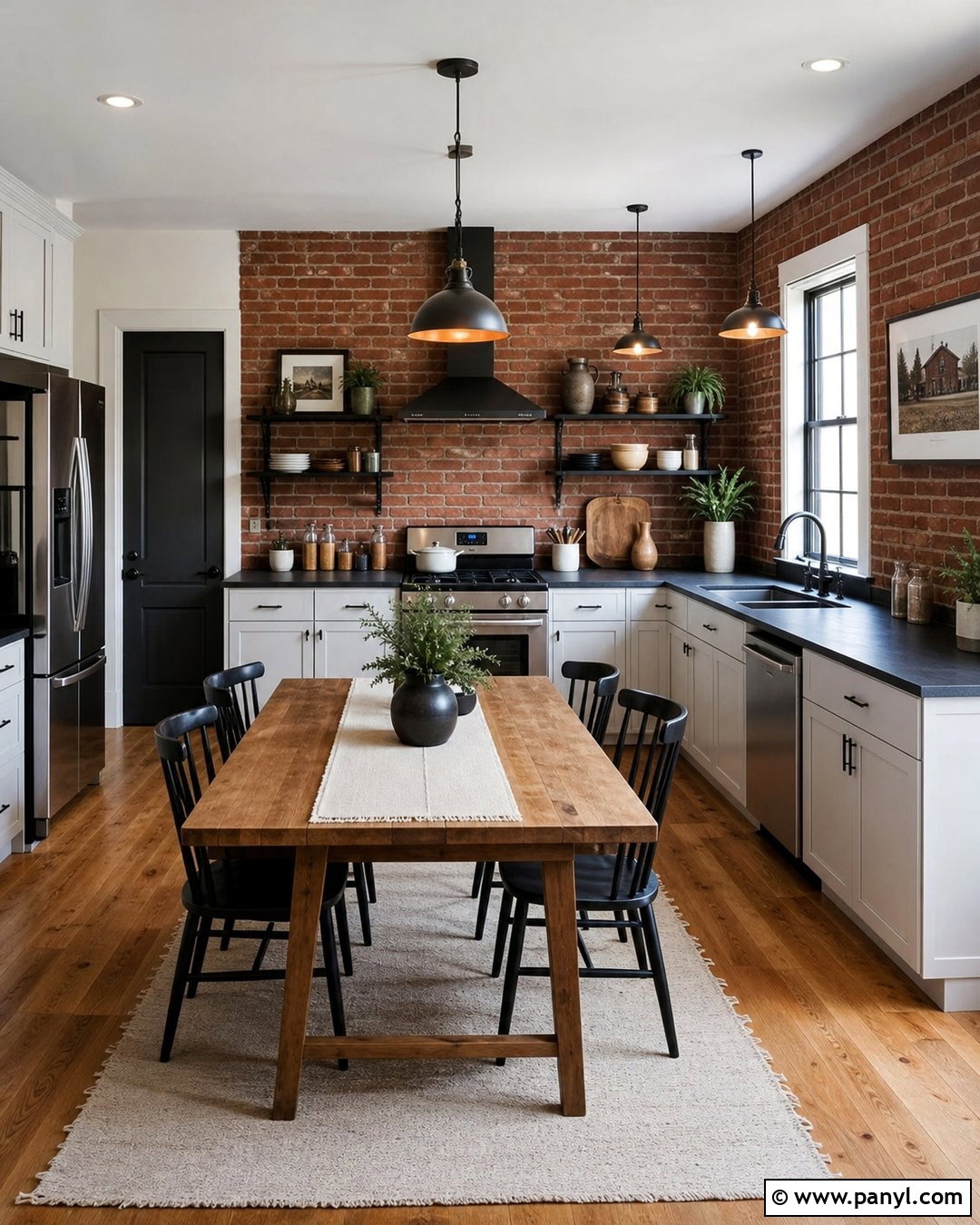 Red Brick Accent Wall Kitchen - 25 Red Accent Walls