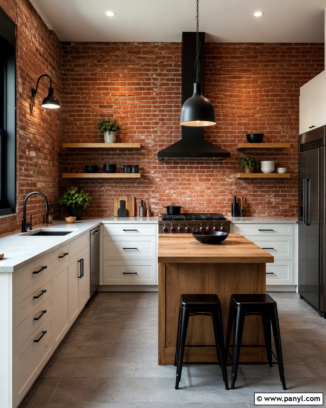 Red Brick Accent Wall Kitchen - 20 Red Accent Wall Kitchen Ideas