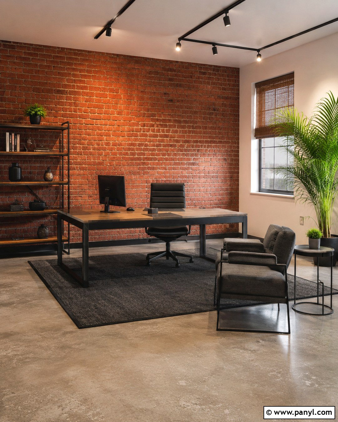 Red Brick Accent Wall Office - 20 Red Accent Wall Office Ideas