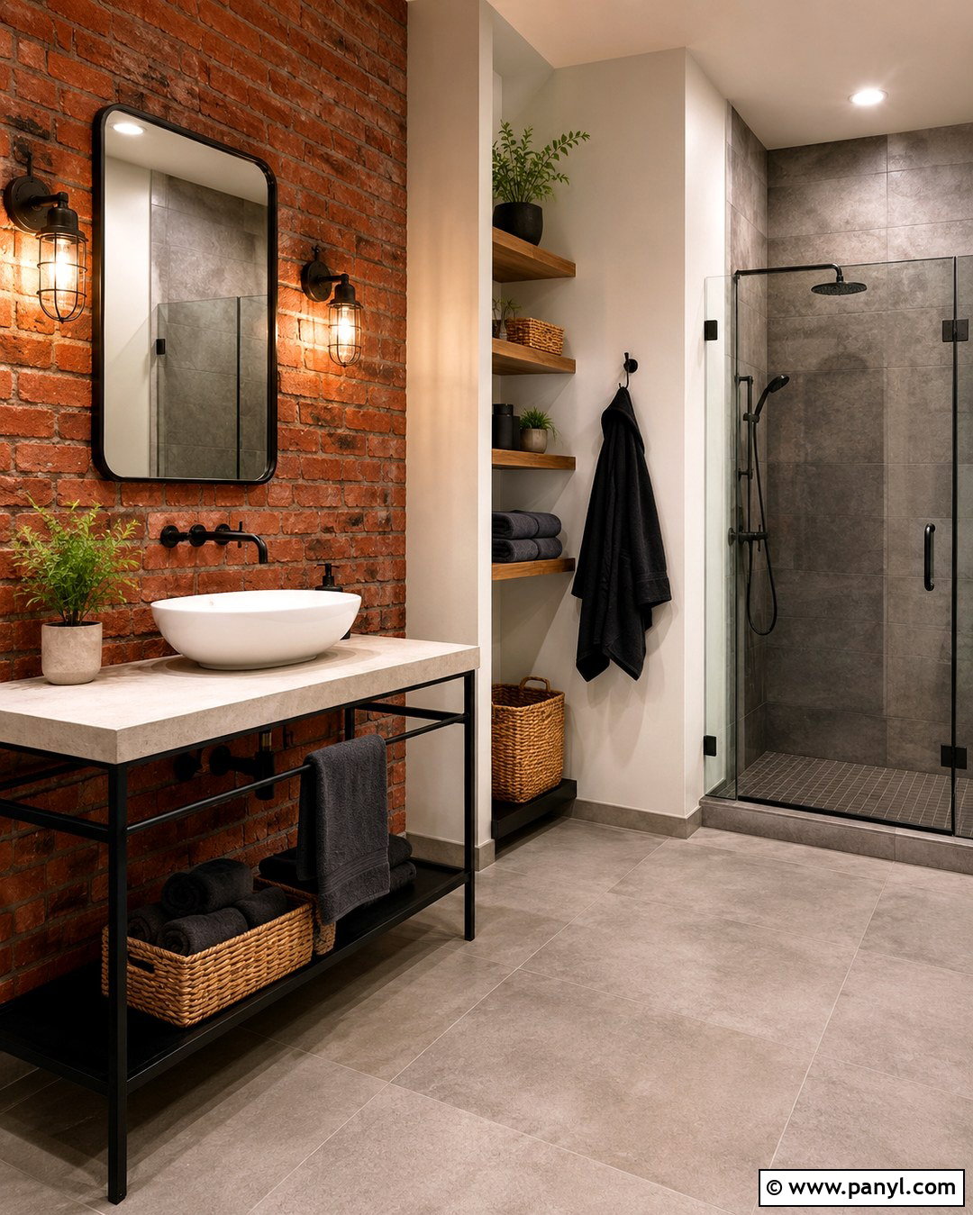 Red Brick Bathroom Accent Wall - 20 Red Accent Wall Bathroom Ideas