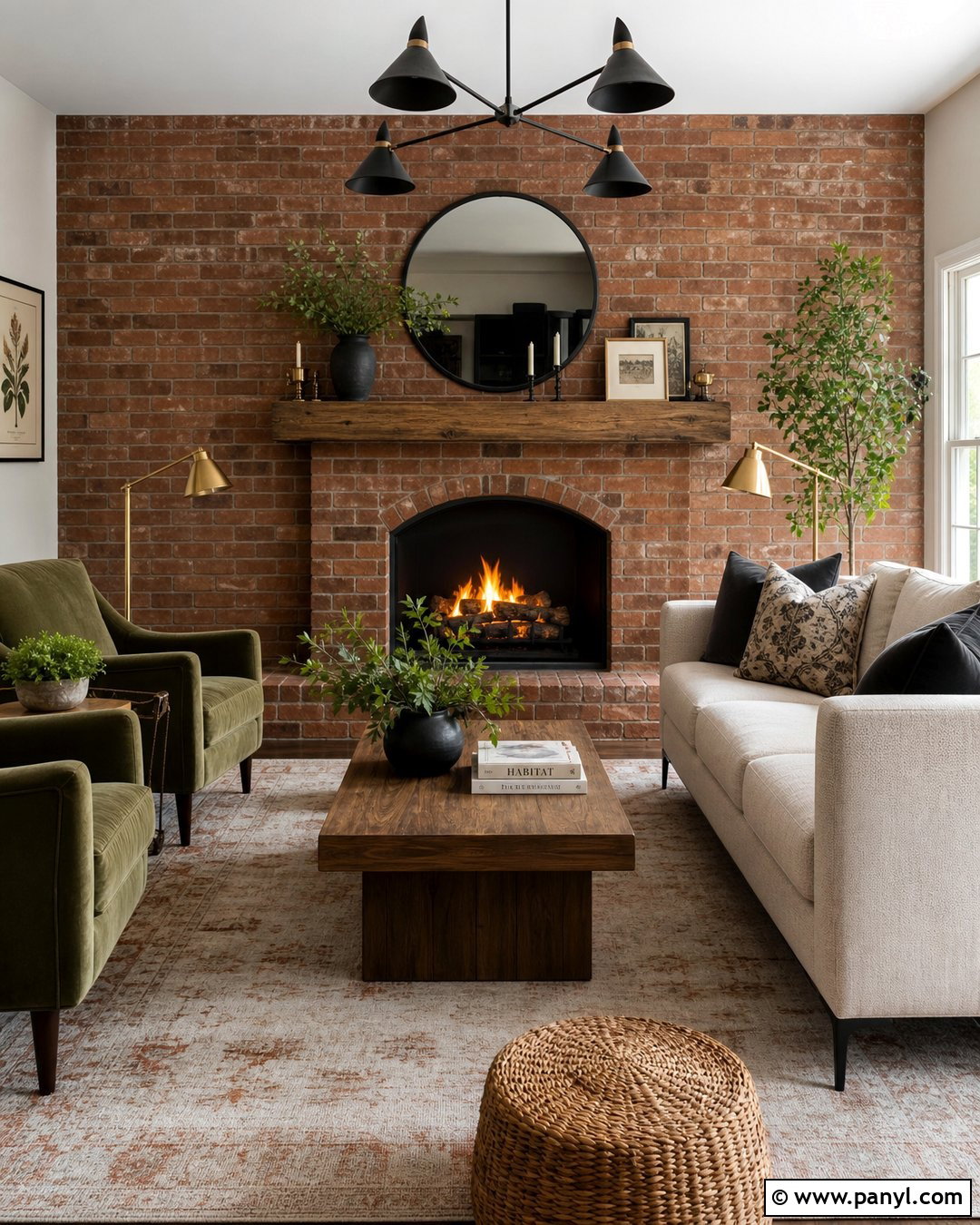 Red Brick Fireplace Feature Wall - 35 red feature wall ideas