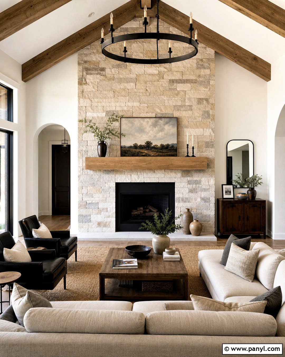 Red Brick Fireplace With Stone Veneer - 20 red brick fireplace makeover ideas