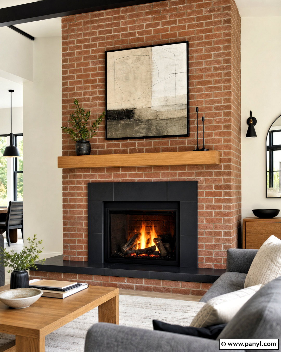 Red Brick Fireplace With Tile Surround - 20 red brick fireplace makeover ideas