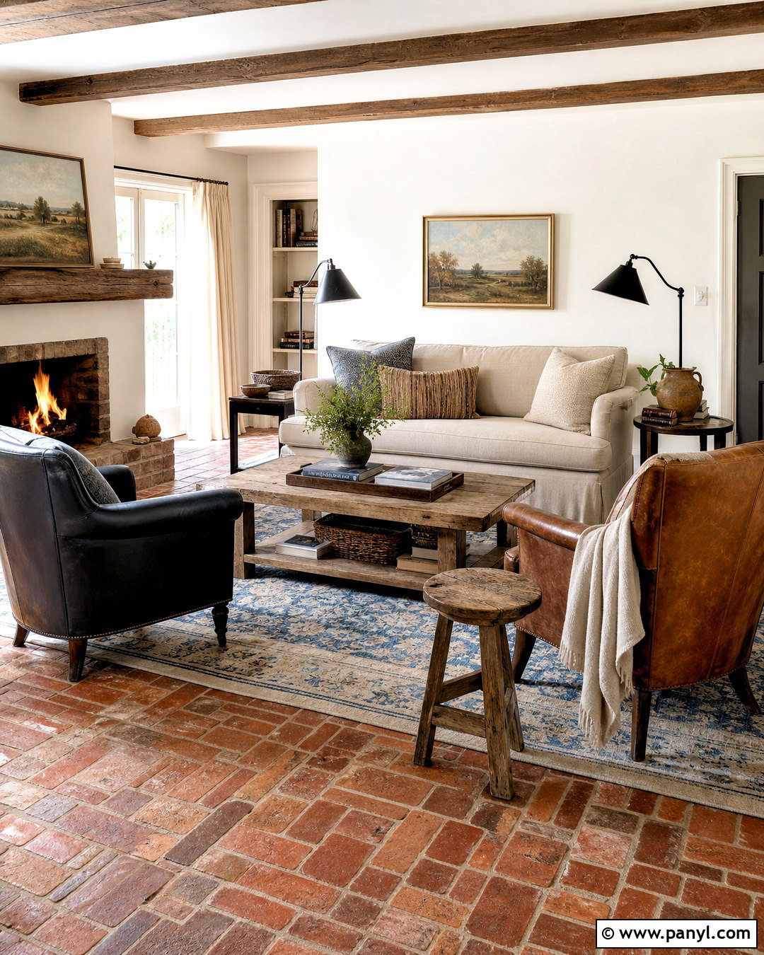Red Brick Floor Living Room - 20 red floor living room ideas
