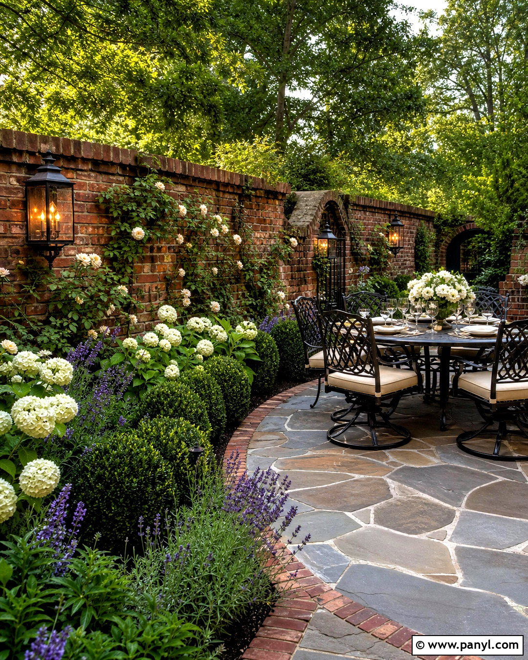 Red Brick Garden Wall - 20 backyard wall design ideas