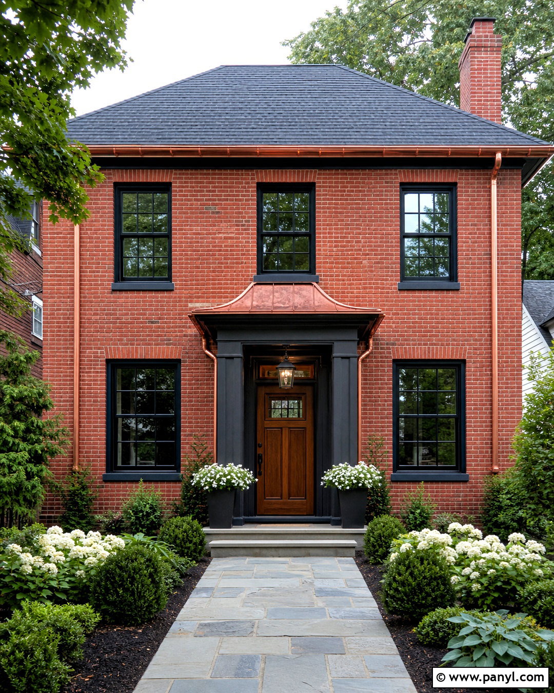 Red Brick House With Copper Accents - 20 red brick house exterior makeover ideas