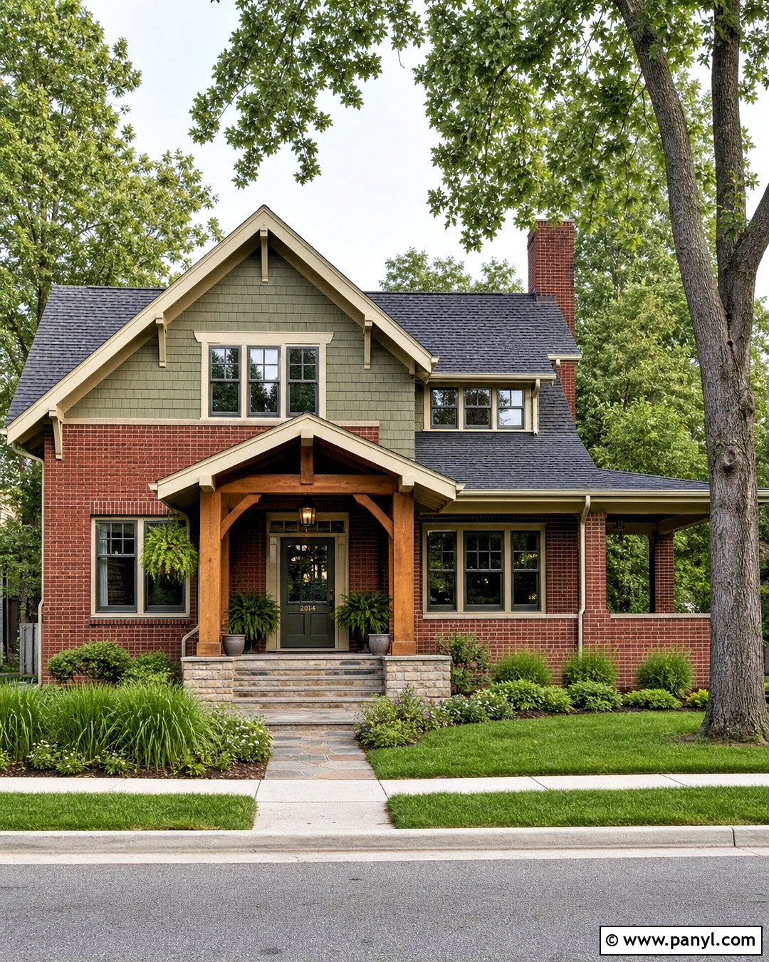 Red Brick House With Sage Green Siding - 20 red brick house exterior makeover ideas