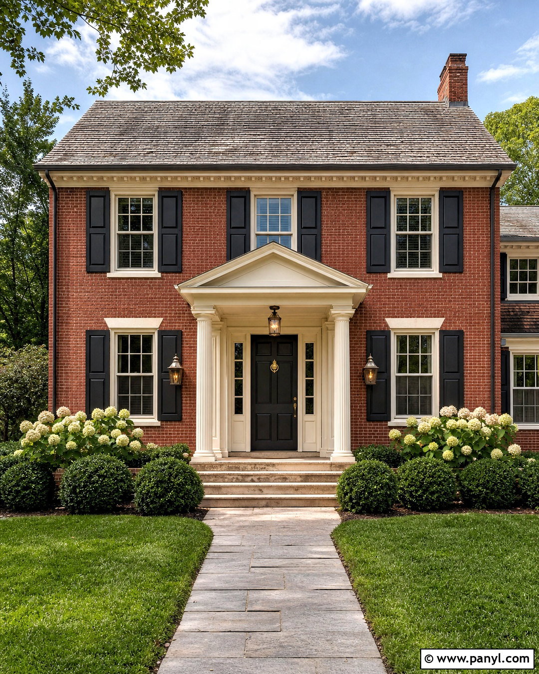 Red Brick House With Warm White Trim - 20 red brick house exterior makeover ideas