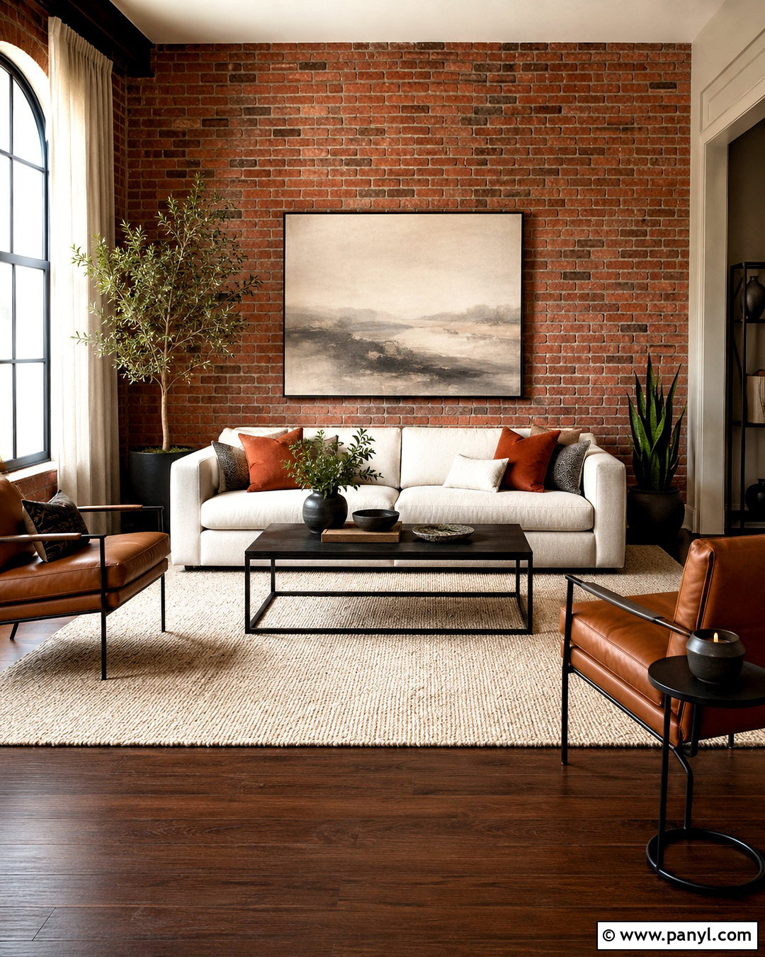 Red Brick Living Room Wall - 20 brick wall examples