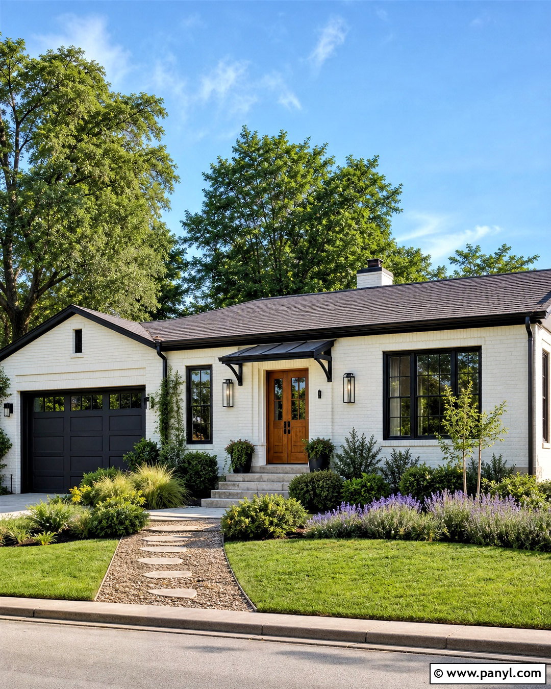 Red Brick Ranch With A White Painted Exterior - 20 red brick ranch exterior makeover ideas