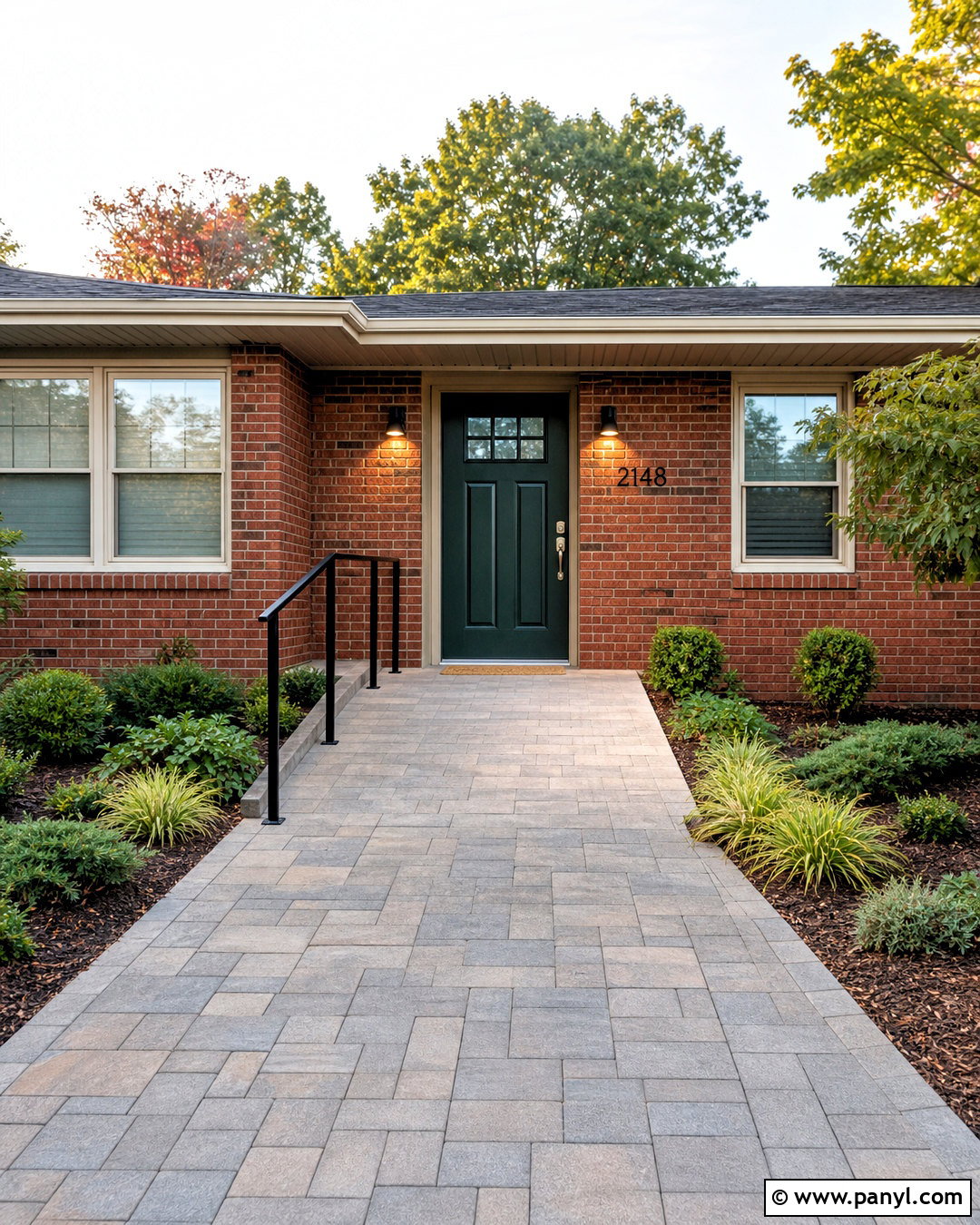 Red Brick Ranch With An Accessible Walkway - 20 red brick ranch exterior makeover ideas