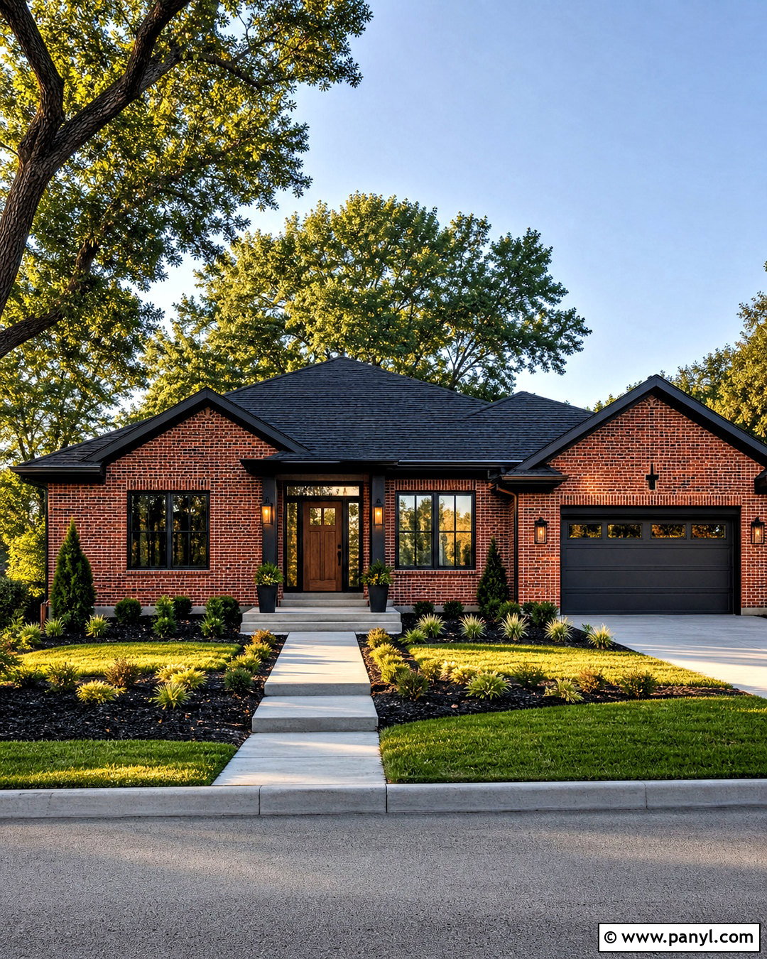 Red Brick Ranch With Charcoal Trim - 20 red brick ranch exterior makeover ideas