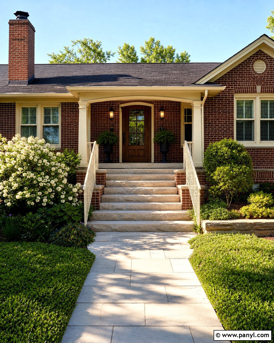 Red Brick Ranch With Cream Trim - 20 red brick ranch exterior makeover ideas