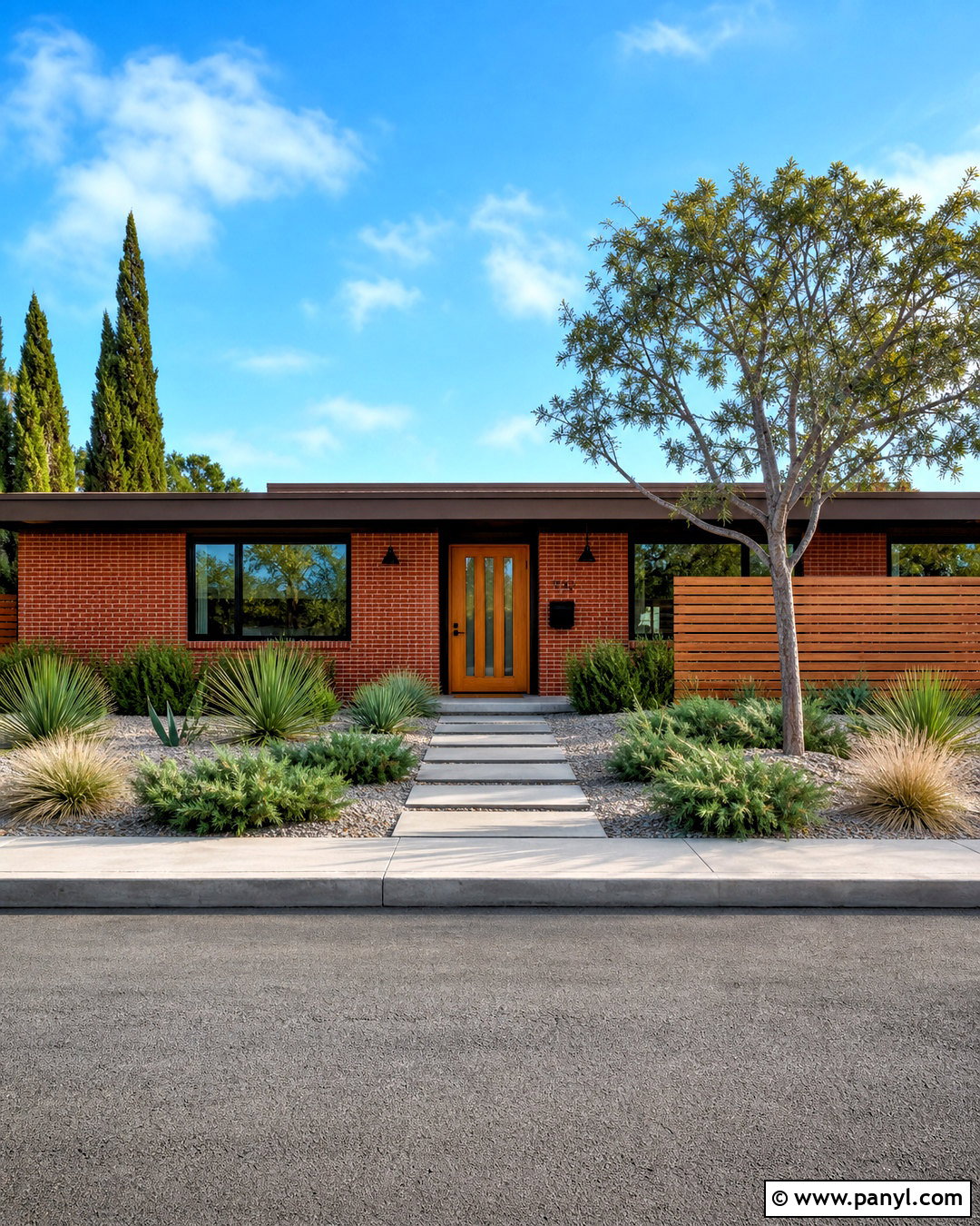 Red Brick Ranch With Midcentury Details - 20 red brick ranch exterior makeover ideas