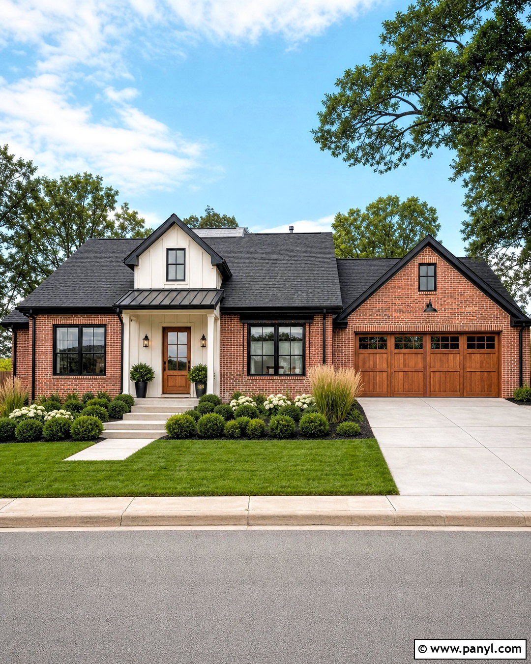 Red Brick Ranch With Modern Farmhouse Details - 20 red brick ranch exterior makeover ideas