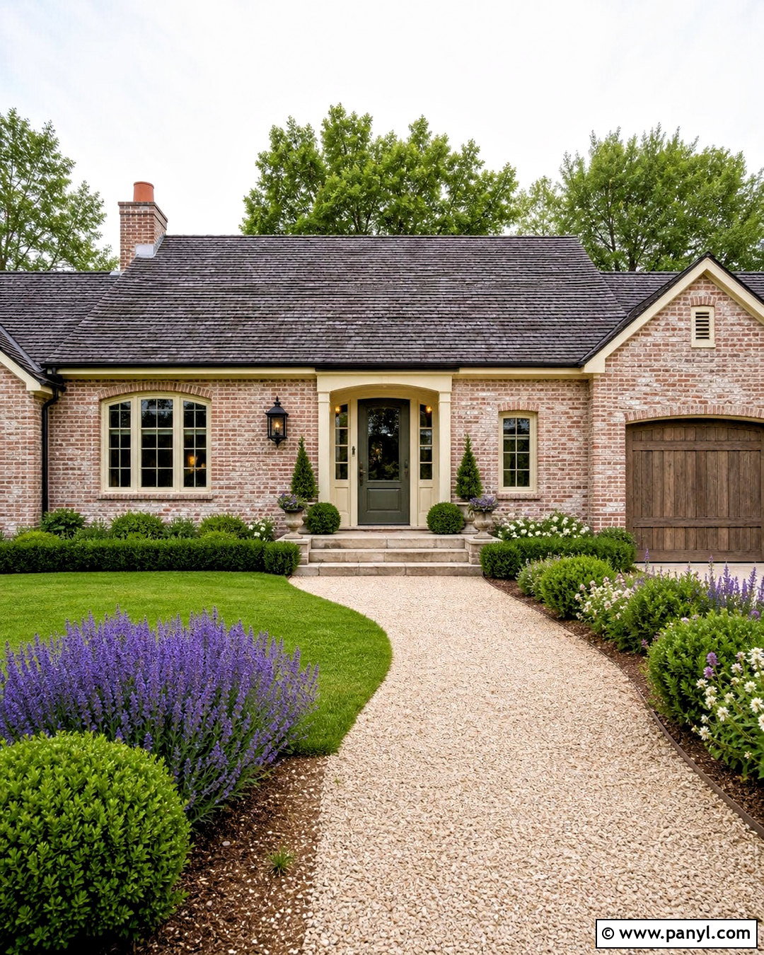 Red Brick Ranch With Warm White Limewash - 20 red brick ranch exterior makeover ideas