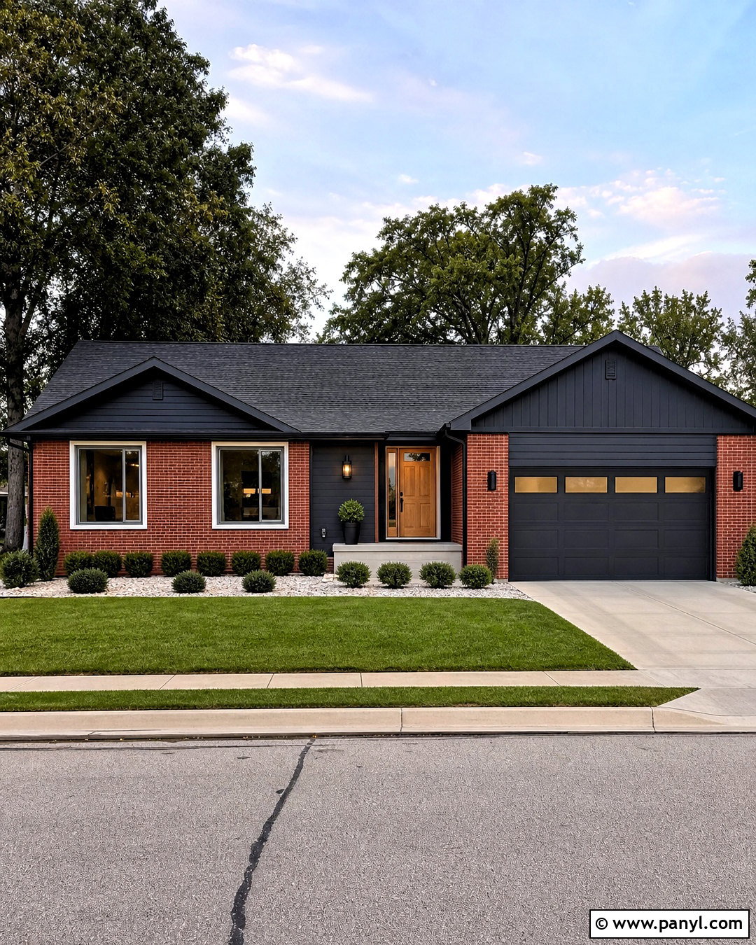 Red Brick With Charcoal Gray Paint - 20 red brick and paint combinations
