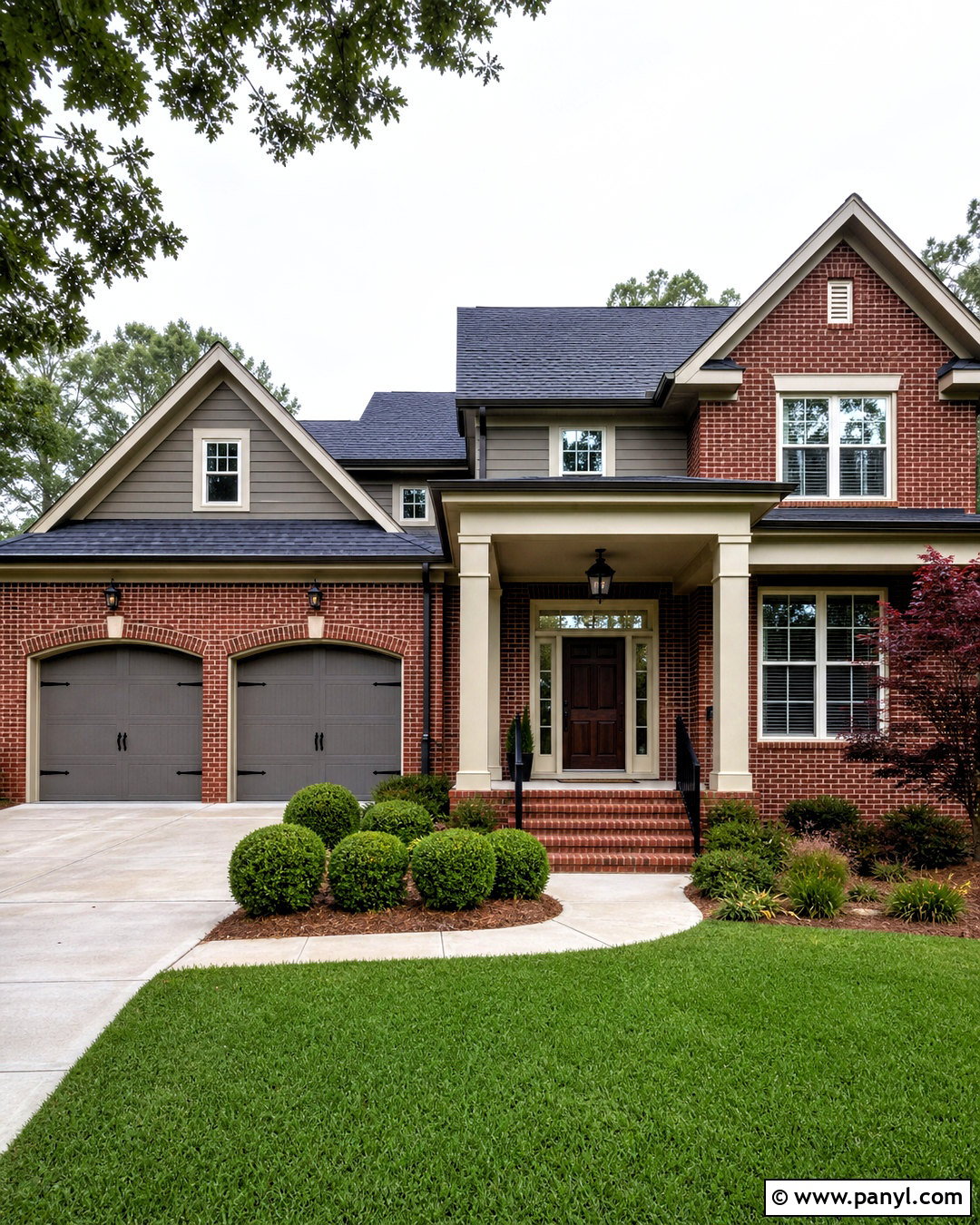 Red Brick With Pewter Paint - 20 red brick and paint combinations