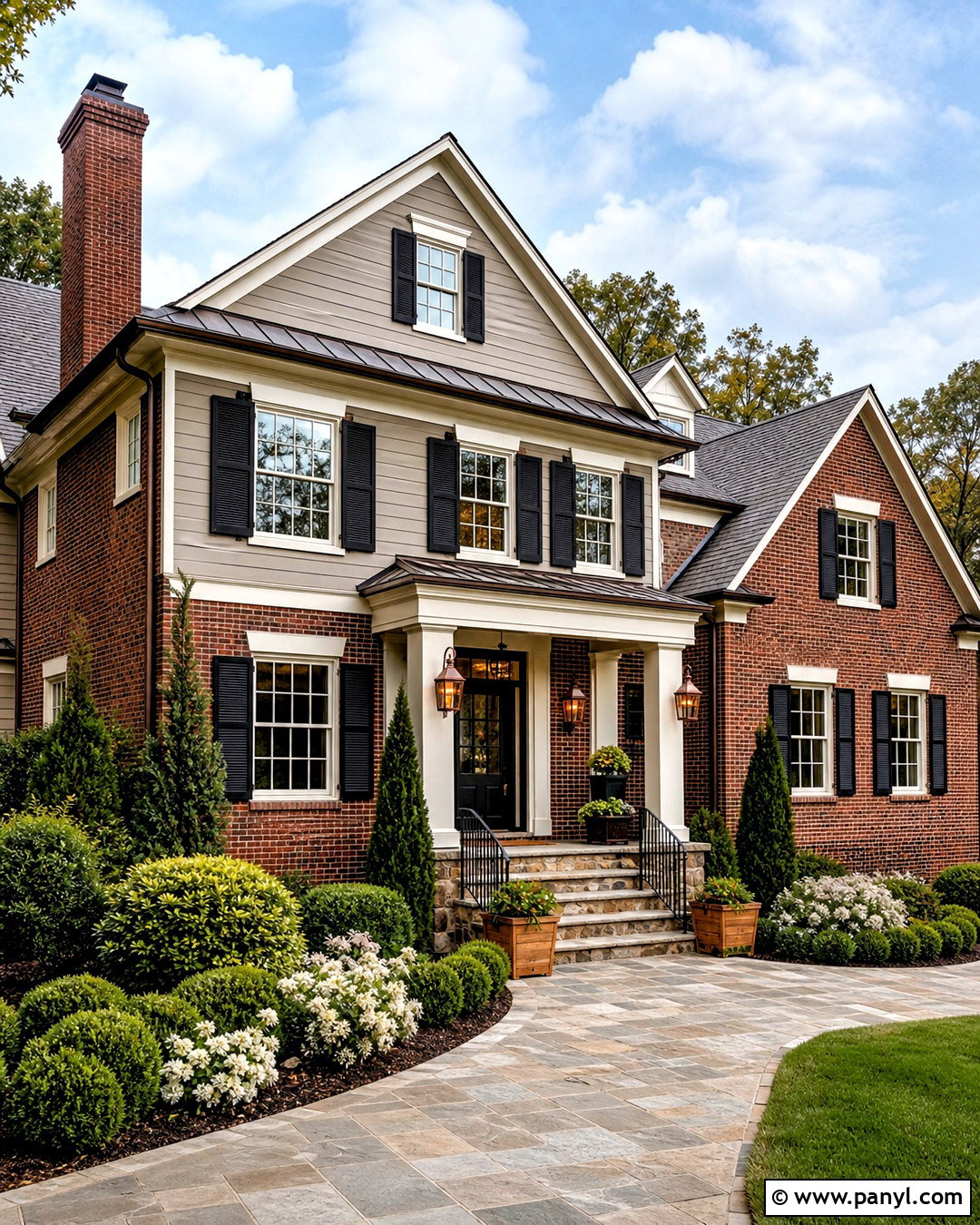 Red Brick With Taupe Paint - 20 red brick and paint combinations