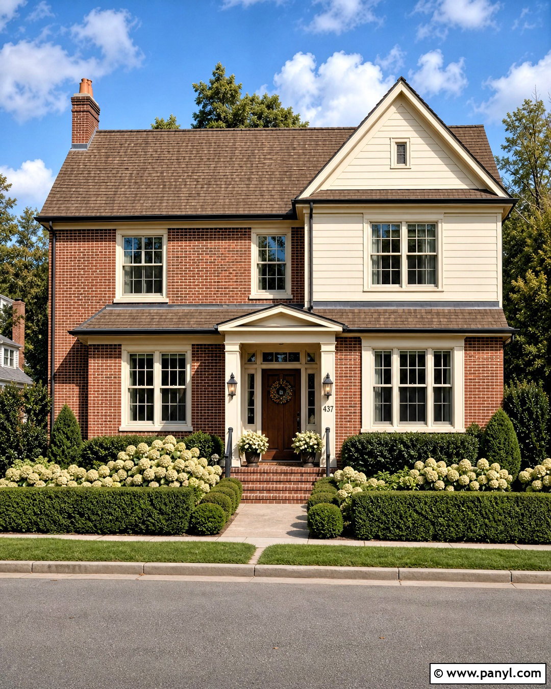 Red Brick With Warm White Paint - 20 red brick and paint combinations