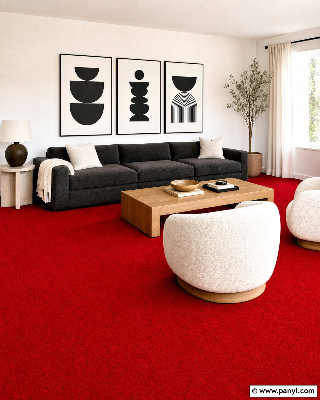 Red Carpet Living Room - 20 red floor living room ideas