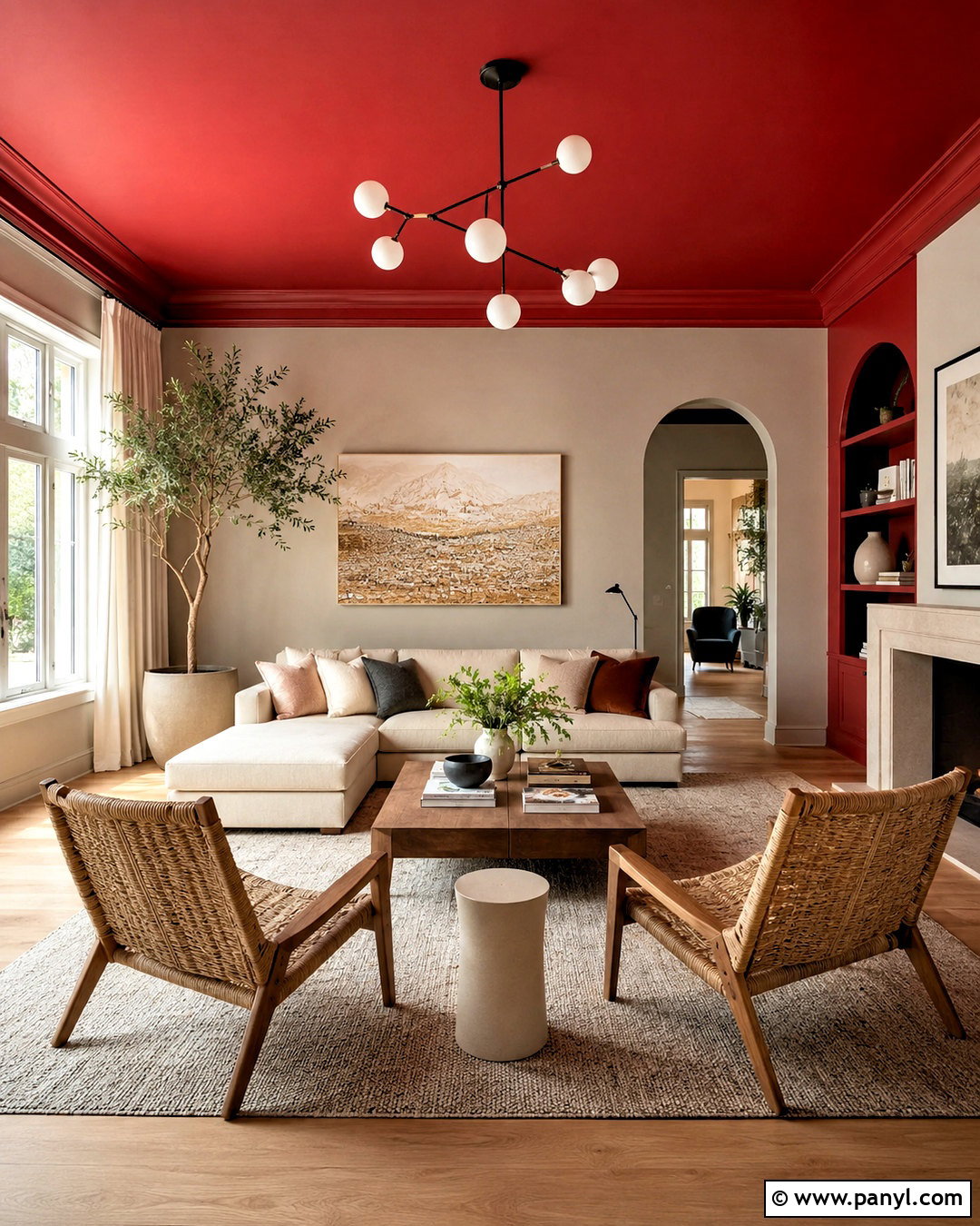 Red Ceiling Living Room - 20 paint room red ideas