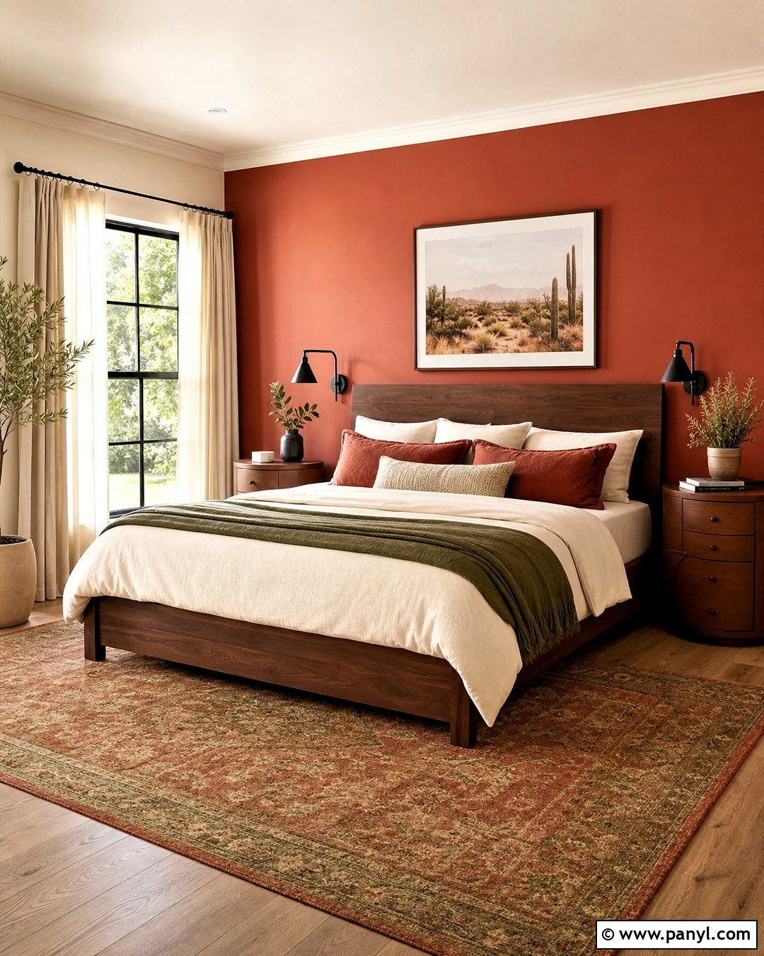 Red Clay Bedroom Accent Wall - 20 accent color bedroom wall ideas