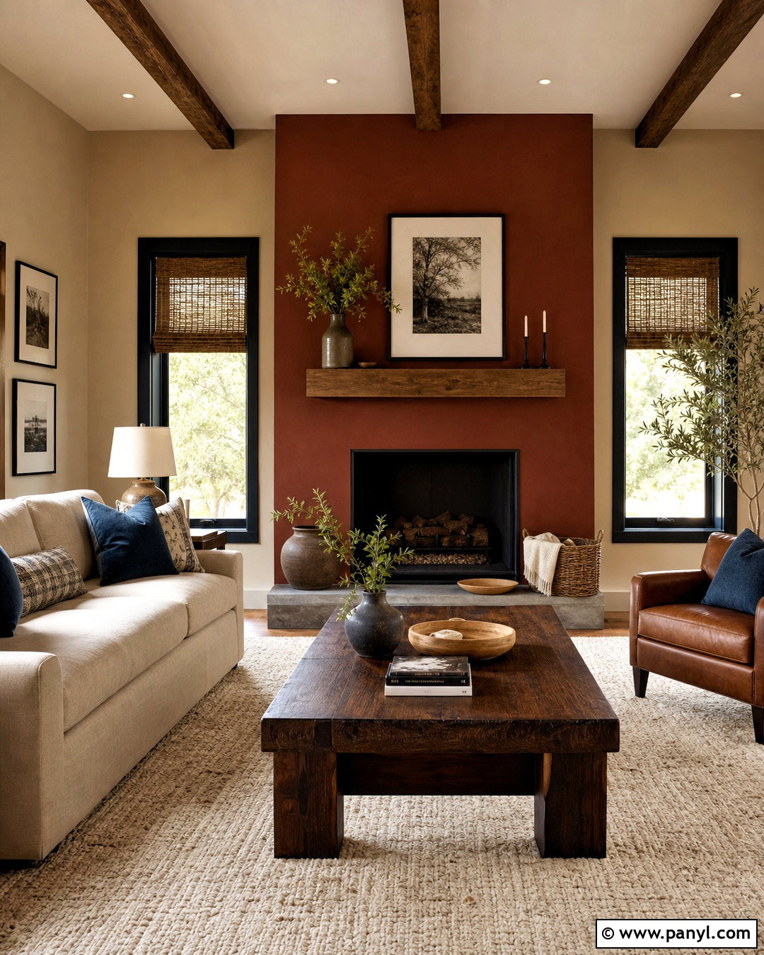 Red Clay Living Room Accent Wall - 20 accent color walls in living room ideas