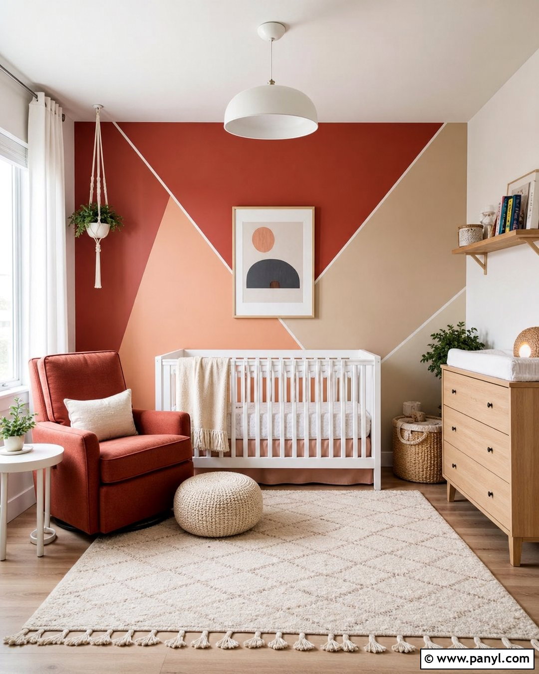 Red Color Block Accent Wall Nursery - 20 Red Accent Wall Nursery Ideas