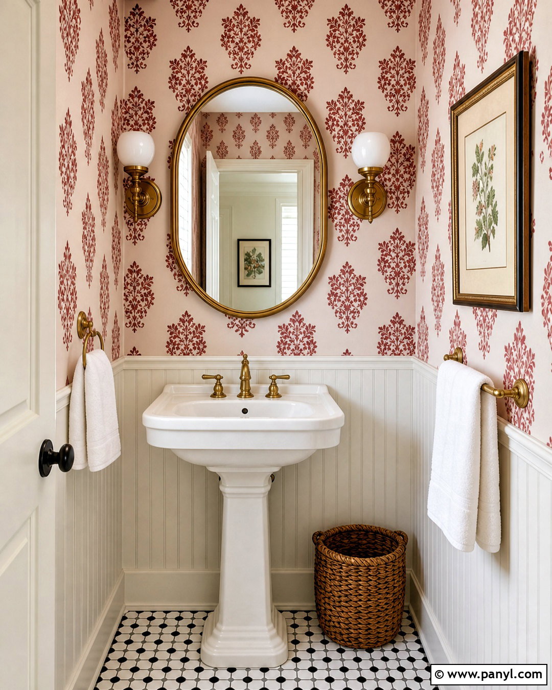 Red Damask Wall Decal Powder Room - 20 red damask wall decal ideas
