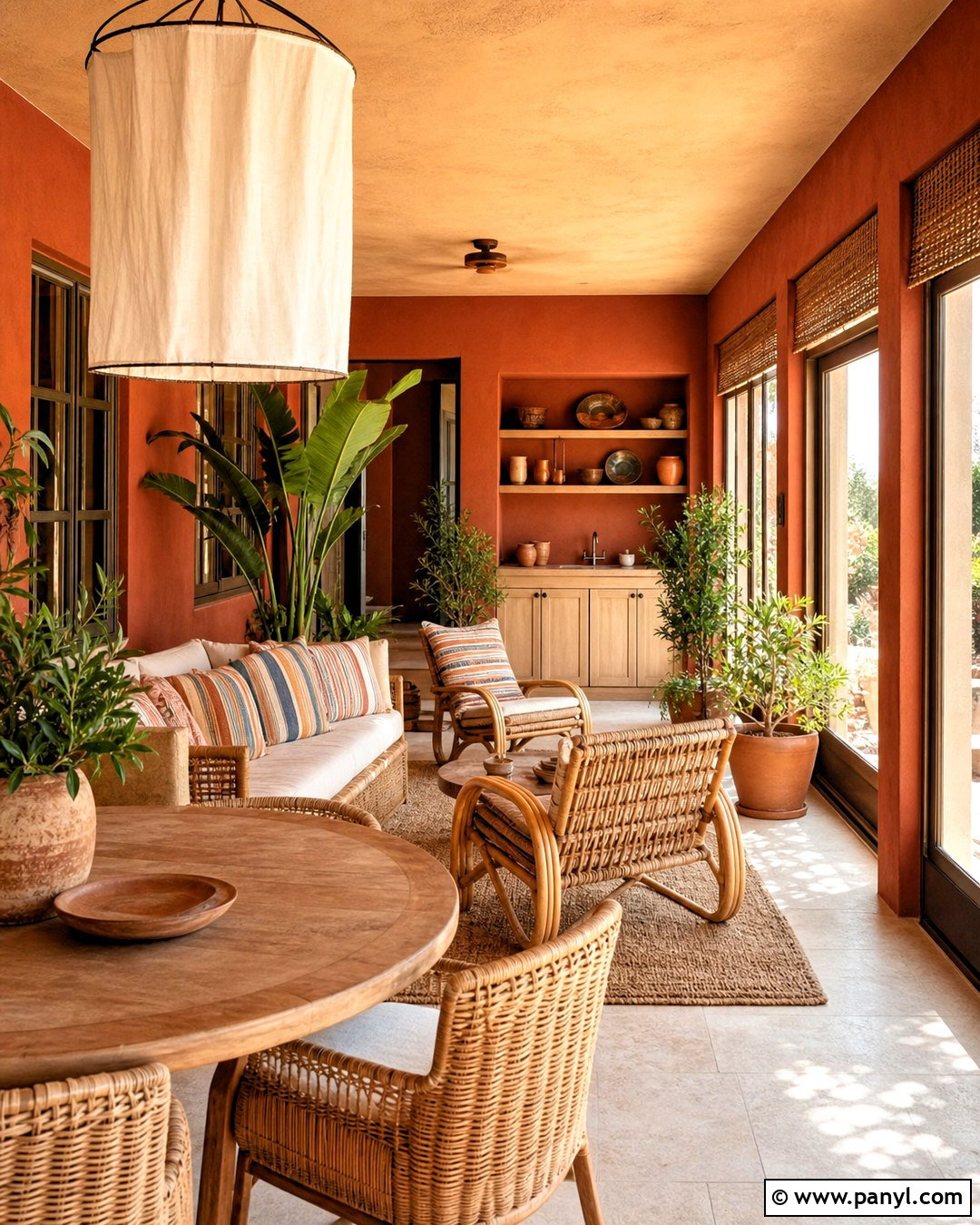 Red Earth And Jitney Sunroom - 20 farrow and ball colour schemes