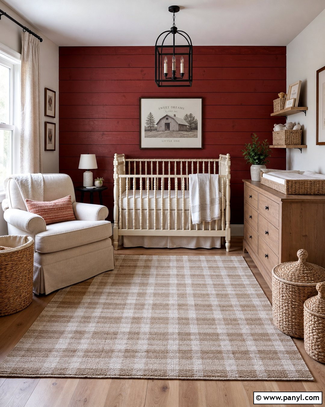 Red Farmhouse Accent Wall Nursery - 20 Red Accent Wall Nursery Ideas
