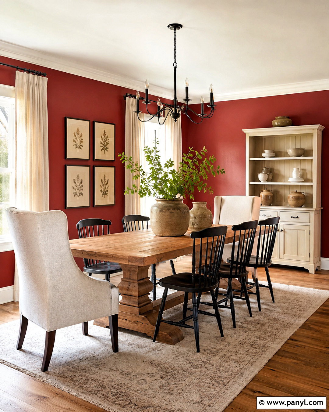 Red Farmhouse Dining Room Walls - 40 Red Walls