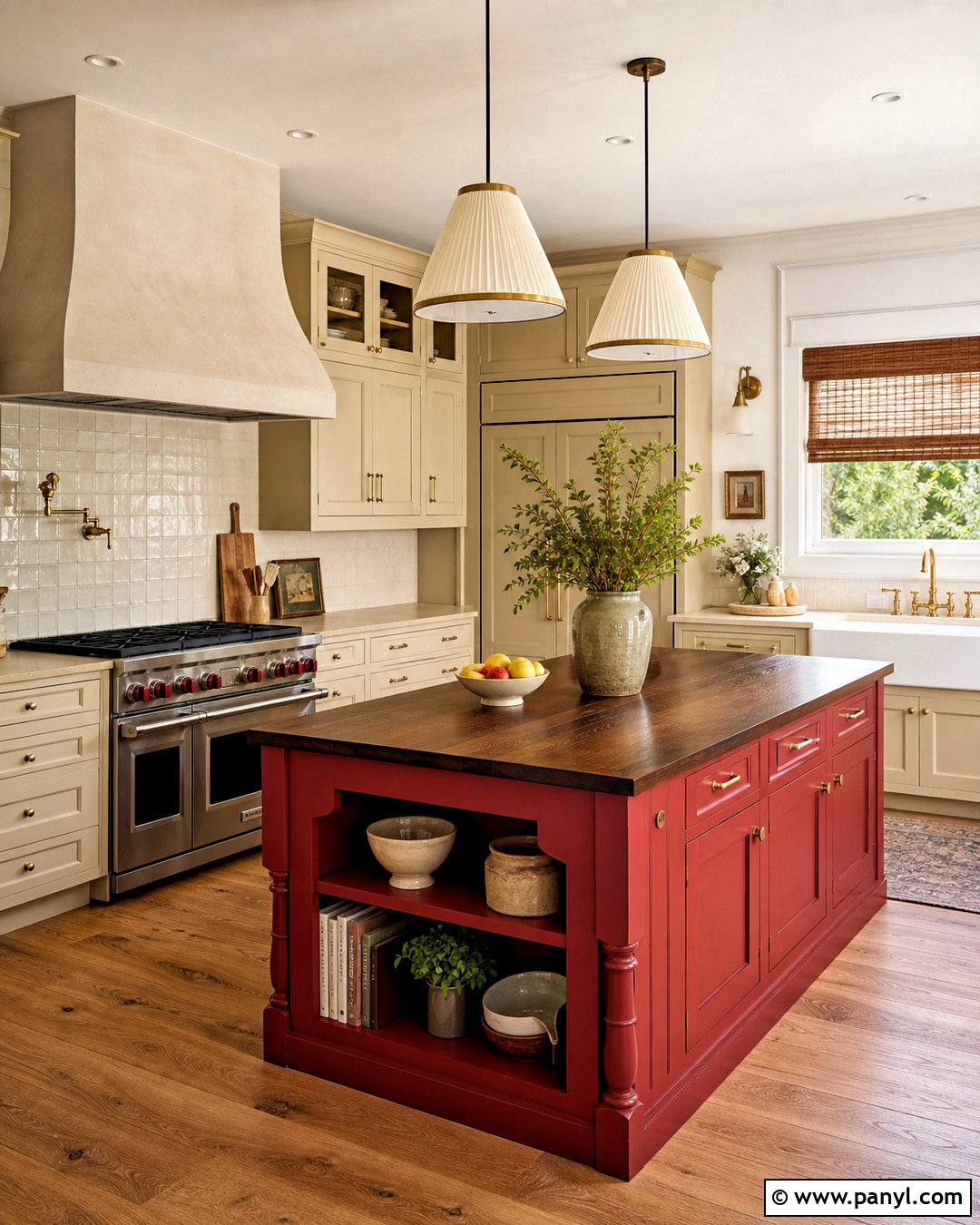 Red Farmhouse Kitchen With Cream Cabinets - 20 red farmhouse kitchen ideas