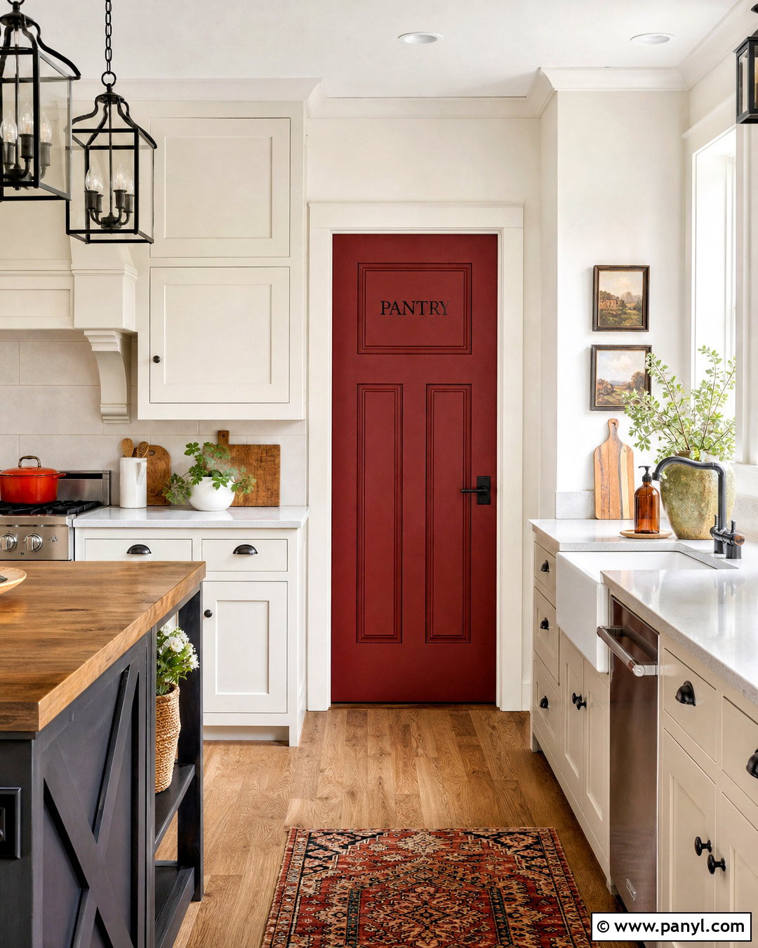 Red Farmhouse Kitchen With Pantry Door - 20 red farmhouse kitchen ideas
