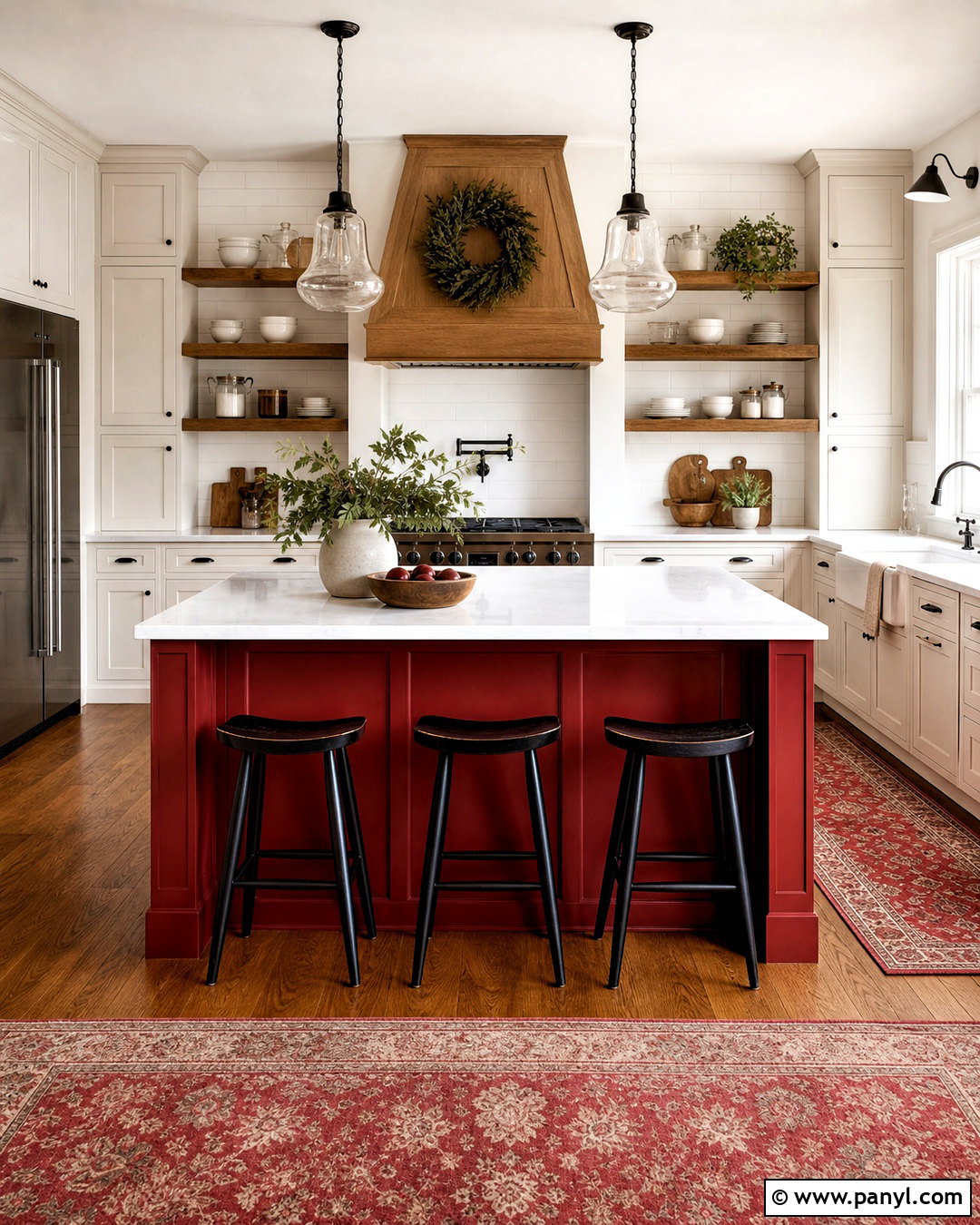 Red Farmhouse Kitchen With White Cabinets - 20 red farmhouse kitchen ideas