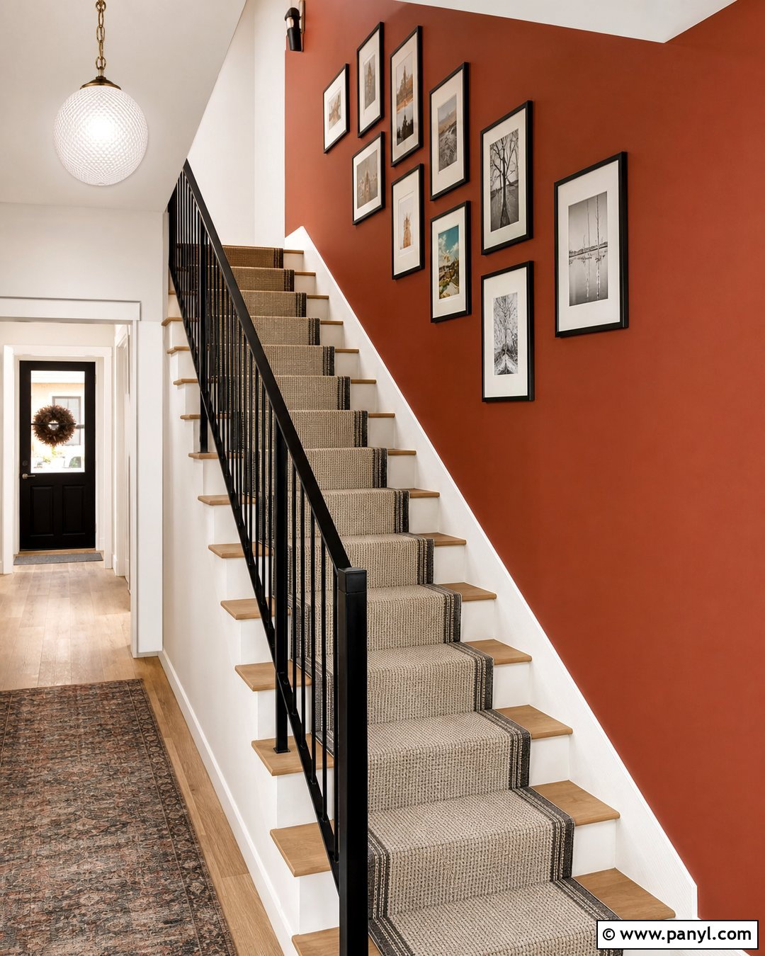 Red Feature Wall Staircase - 35 red feature wall ideas