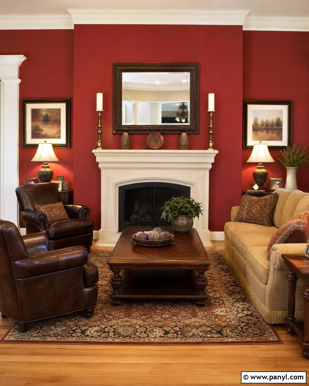 Red Fireplace Wall - 20 Early 2000S Red Walls