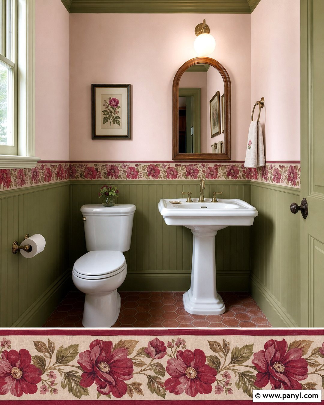 Red Floral Wallpaper Border - 20 Red Wall Border Ideas