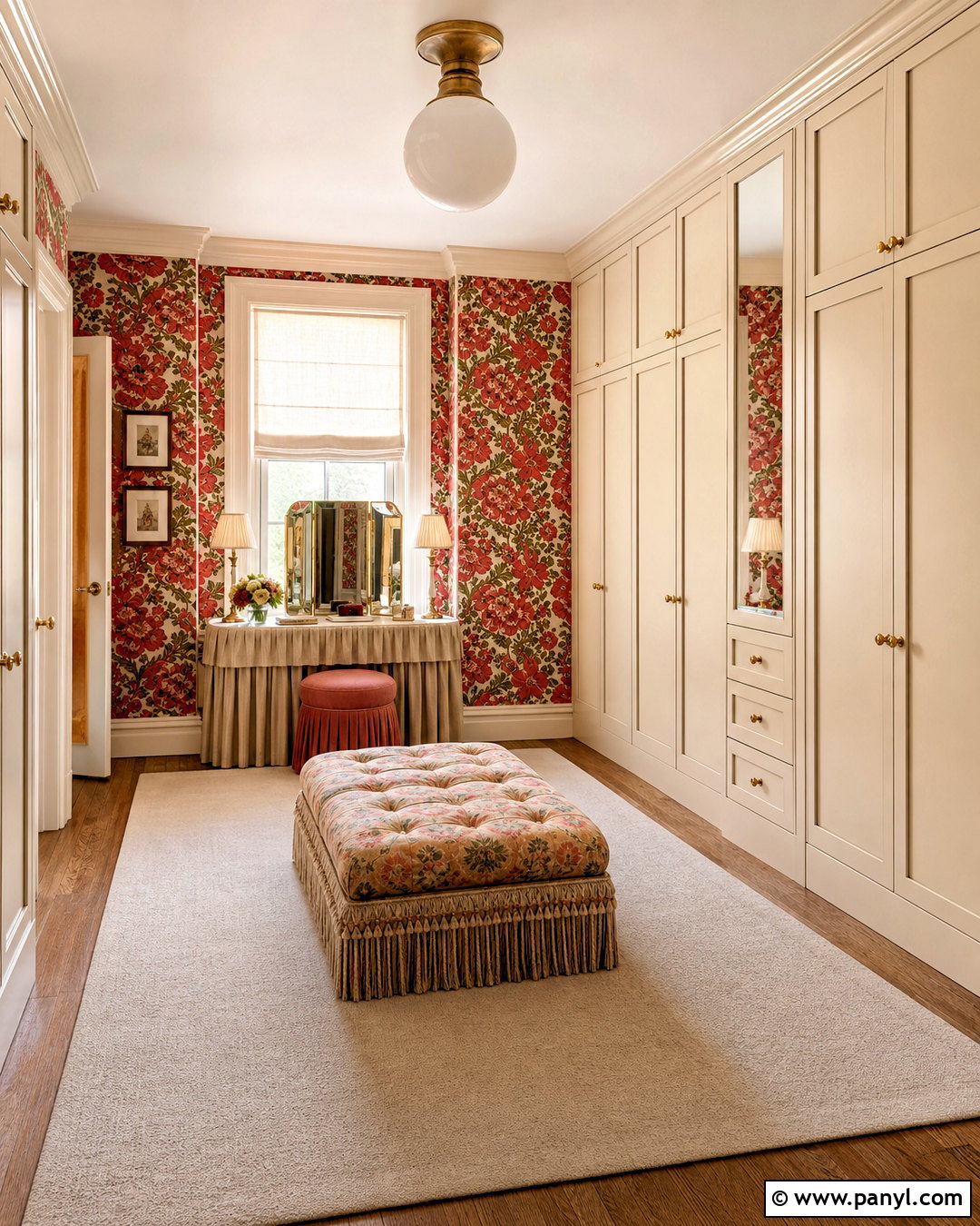 Red Floral Wallpaper Dressing Room - 20 antique red floral wallpaper ideas
