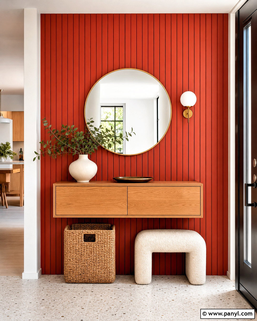 Red Fluted Wall Paneling - 20 red wall texture ideas