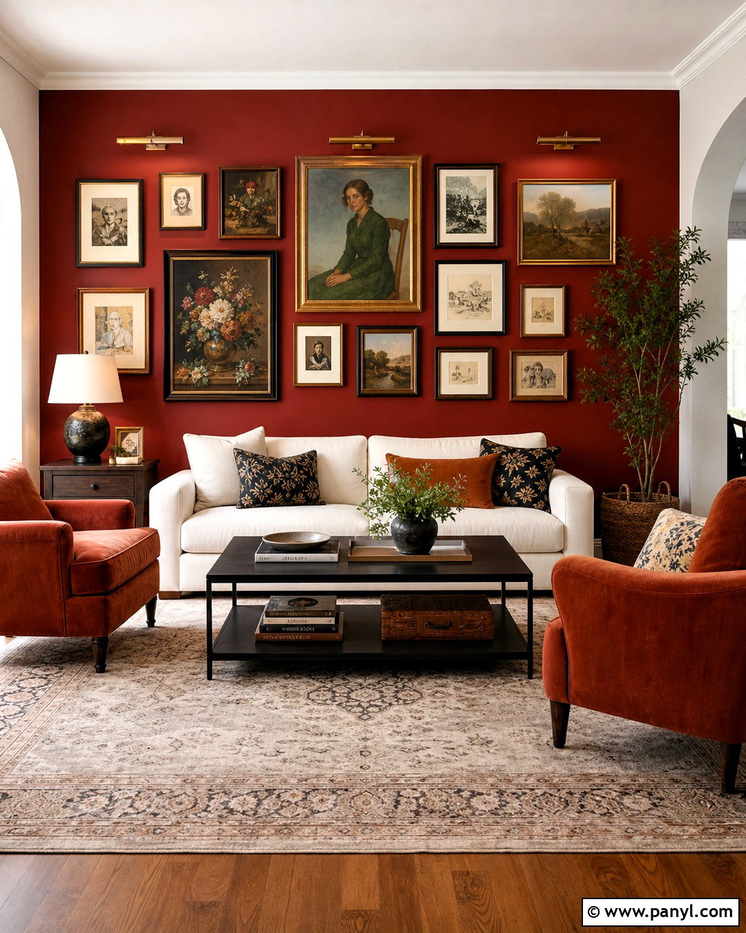 Red Gallery Wall Living Room - 20 red wall living room ideas
