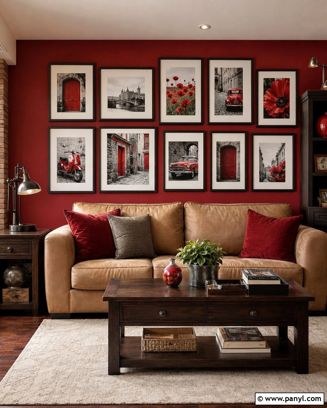 Red Gallery Wall Photos - 20 Gallery Wall Color Photos