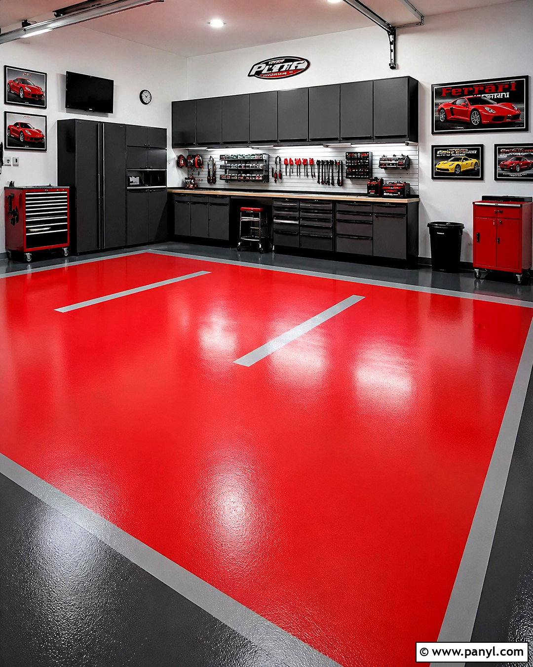 Red Garage Floor - 20 painted garage floors