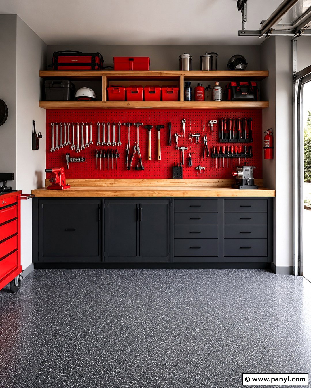 Red Garage Workshop Walls - 20 Red Garage Walls