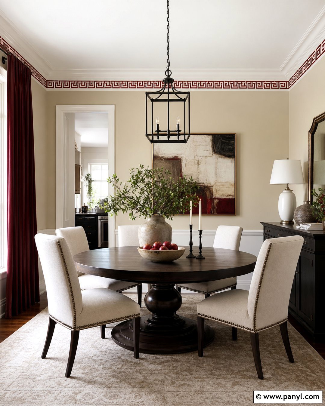 Red Greek Key Wall Border - 20 Red Wall Border Ideas