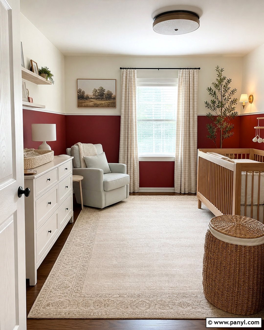 Red Half Wall Nursery - 20 Red Accent Wall Nursery Ideas